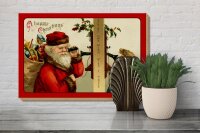 Holzschild Weihnachten Geschenke Santa Claus 30x20cm