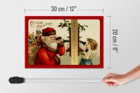 Holzschild Weihnachten Geschenke Santa Claus 30x20cm