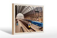 Holzschild Städte London UK King`s Cross Station...