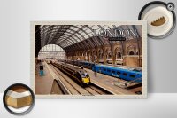 Holzschild Städte London UK King`s Cross Station 30x20cm