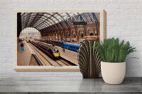 Holzschild Städte London UK King`s Cross Station 30x20cm