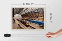 Holzschild Städte London UK King`s Cross Station 30x20cm