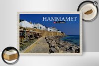Holzschild Reise Hammamet Tunesien Meer Strand 30x20cm