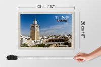 Holzschild Reise Tunesien Ez Zitouna Moschee 30x20cm