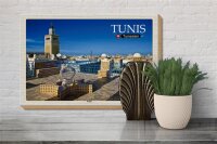 Holzschild Reise Tunis Tunesien Medina Moschee 30x20cm