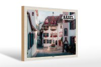 Holzschild Reise Basel Schweiz Altstadt 30x20cm Geschenk