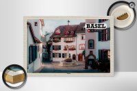 Holzschild Reise Basel Schweiz Altstadt 30x20cm Geschenk