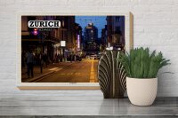 Holzschild Reise Zürich Schweiz Langstrasse 30x20cm
