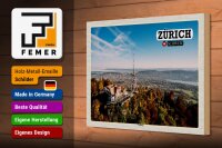 Holzschild Reise Zürich Schweiz Uetliberg Stadt 30x20cm