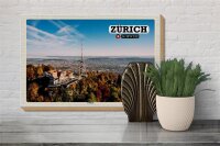 Holzschild Reise Zürich Schweiz Uetliberg Stadt 30x20cm