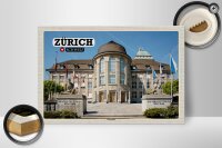 Holzschild Reise Zürich Schweiz Universität Zentrum 30x20cm