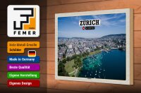 Holzschild Reise Zürich Schweiz Zürichsee Boote 30x20cm