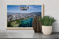Holzschild Reise Zürich Schweiz Zürichsee Boote 30x20cm