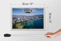 Holzschild Reise Zürich Schweiz Zürichsee Boote 30x20cm
