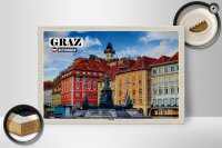 Holzschild Reise Graz Österreich Altstadt 30x20cm
