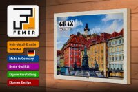 Holzschild Reise Graz Österreich Altstadt 30x20cm