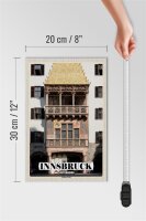 Holzschild Reise Innsbruck Österreich Goldenes Dachl 20x30cm