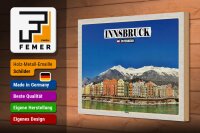 Holzschild Reise Innsbruck Österreich Hötting Berge 30x20cm