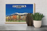 Holzschild Reise Innsbruck Österreich Hötting Berge 30x20cm