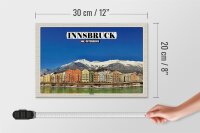Holzschild Reise Innsbruck Österreich Hötting Berge 30x20cm
