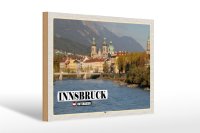 Holzschild Reise Innsbruck Österreich Inn Fluss 30x20cm