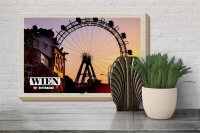 Holzschild Reise Wien Österreich Prater Riesenrad 30x20cm