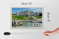 Holzschild Reise Wien Österreich Schloss Belvedere 30x20cm