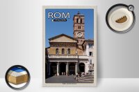 Holzschild Reise Rom Basilika Santa Maria Trastevere 20x30cm