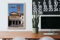 Holzschild Reise Rom Basilika Santa Maria Trastevere 20x30cm