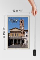 Holzschild Reise Rom Basilika Santa Maria Trastevere 20x30cm