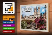 Holzschild Reise Rom Italien Spanische Treppe 30x20cm