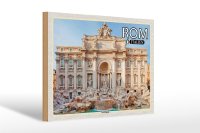Holzschild Reise Rom Italien Trevi Brunnen Skulptur 30x20cm