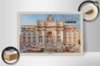 Holzschild Reise Rom Italien Trevi Brunnen Skulptur 30x20cm