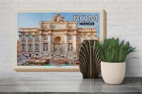 Holzschild Reise Rom Italien Trevi Brunnen Skulptur 30x20cm