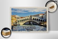 Holzschild Reise Venedig Italien Rialto Brücke 30x20cm