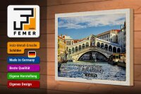 Holzschild Reise Venedig Italien Rialto Brücke 30x20cm