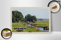 Holzschild Städte Bremen Deutschland Blockland 30x20cm