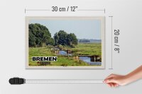 Holzschild Städte Bremen Deutschland Blockland 30x20cm