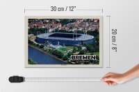 Holzschild 20x30cm Städte Bremen Stadion