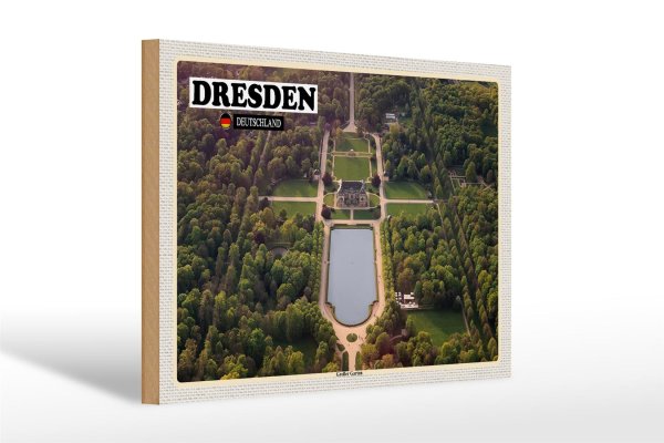Holzschild Städte Dresden Deutschland Großer Garten 30x20cm