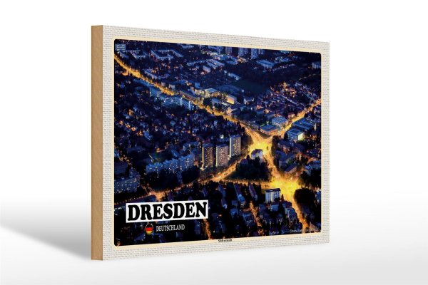Holzschild Städte Dresden Deutschland Südvorstadt 30x20cm