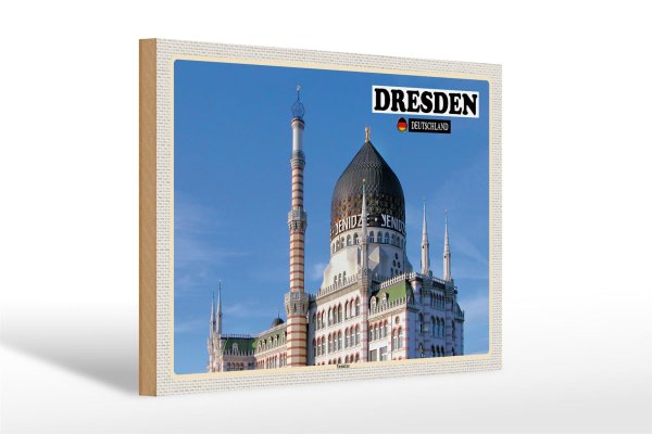 Holzschild Städte Dresden Deutschland Yenizde 30x20cm