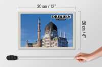 Holzschild Städte Dresden Deutschland Yenizde 30x20cm