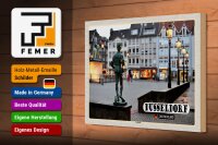 Holzschild Städte Düsseldorf Carlstadt Skulptur 30x20cm