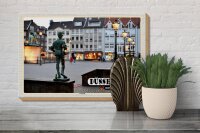 Holzschild Städte Düsseldorf Carlstadt Skulptur 30x20cm