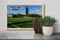 Holzschild Städte Düsseldorf Düsseltal Fußballplatz 30x20cm