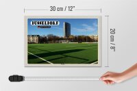 Holzschild Städte Düsseldorf Düsseltal Fußballplatz 30x20cm
