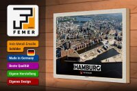 Holzschild Städte Hamburg Hafencity 30x20cm Geschenk