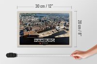Holzschild Städte Hamburg Hafencity 30x20cm Geschenk