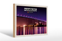 Holzschild Städte Hamburg Köhlbrandbrücke...